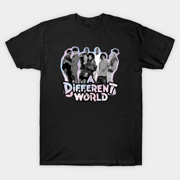 A Different World - vintage black and white T-Shirt by Cybord Design